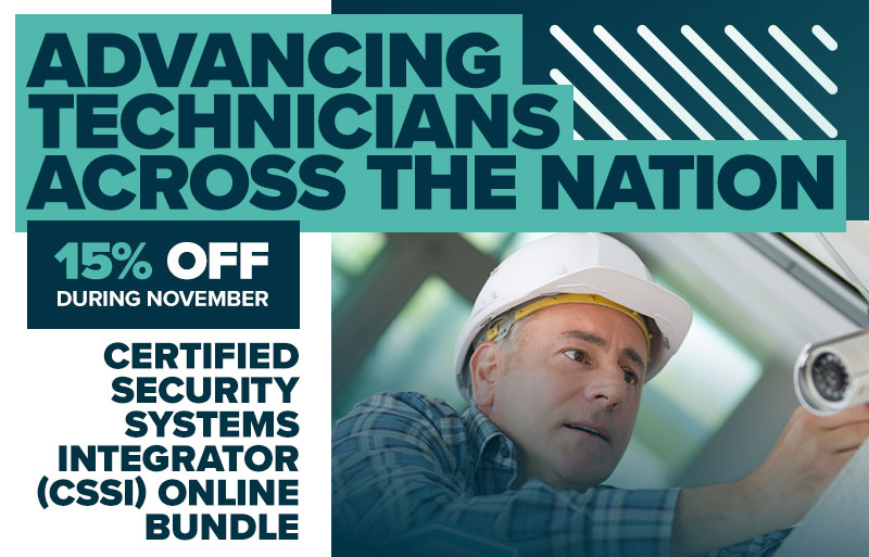 November 15% off promotion for ESA's Certified Security Systems Integrator (CSSI) Online Bundle